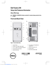Dell Vostro 270 Setup & Features Manual