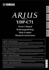 Yamaha Arius YDP-C71 Owner's Manual