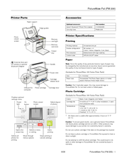 Epson C11C644001 - PictureMate Pal PM 200 Color Inkjet Printer Product Information Manual