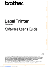 Brother TD SERIES Software User's Manual