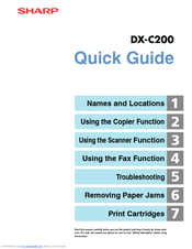 Sharp DX-C200 Quick Manual