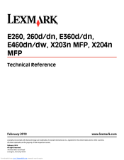 Lexmark 34S0109 - E 260dt B/W Laser Printer Reference
