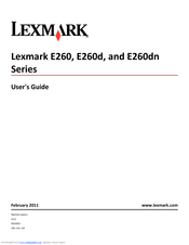 Lexmark 34S0309 - E 260dtn B/W Laser Printer User Manual