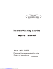 Haier Thermocool HWM110-287S User Manual