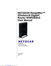 Netgear WNR3500 - RangeMax Next Wireless-N Gigabit Router Wireless User Manual