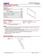 NEC PlasmaSync PX-50XM3A Installation Manual