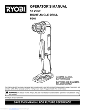 Ryobi P862 Operator's Manual