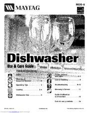 Maytag MDB7851AWB - 24 Inch Full Console Dishwasher Use And Care Manual