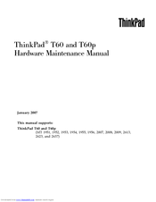 Lenovo 200766U Hardware Maintenance Manual