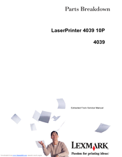 Lexmark 4039 - B/W Laser Printer Parts List