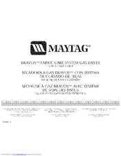 Maytag MGD6400TB - Bravos Gas Dryer Use And Care Manual