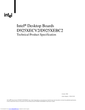 Intel D925XEBC2LK - Desktop Board Motherboard Manual