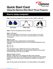 Optoma TX665UTI-3D Quick Start Manual