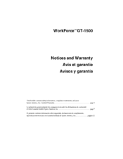 Epson WorkForce GT-1500 Notices And Warranty