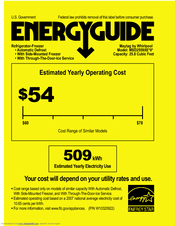 Maytag MSD2559XE series Energy Manual