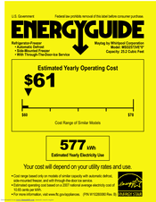 Maytag MSD2573VES Energy Manual