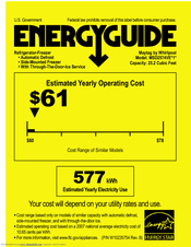Maytag MSD2574VEM - 25.2 cu. Ft. Refrigerator Energy Manual