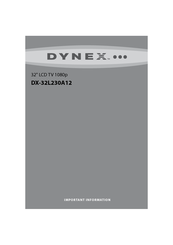 Dynex DX-32L230A12 Important Information Manual
