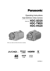 Panasonic HDC-HS20 Operating Instructions Manual