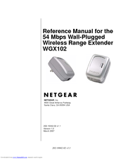 Netgear WGX102v2 - 54 Mbps Wall-Plugged Wireless Range Extender Reference Manual