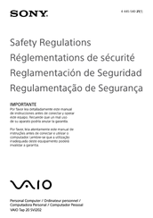 Sony SVJ20215CXW Regulatory And Safety Information Manual