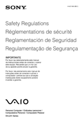 Sony VAIO SVL24116FXB Safety Regulations