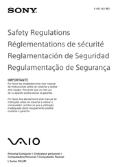 Sony VAIO SVL241290X Safety Regulations