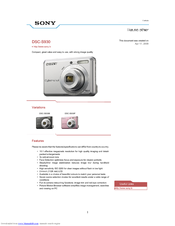 Sony Cyber-shot DSC-S930B Technical Specifications