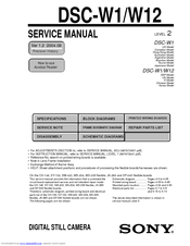 Sony CYBER-SHOT DSC-W12 Service Manual