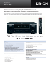 Denon AVR-789 Manuals | ManualsLib