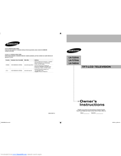 Samsung LN-T375HA Owner's Instructions Manual