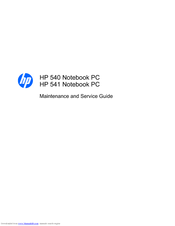 HP 540 - Notebook PC Maintenance And Service Manual