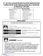 Maytag MGDC700VW1 Installation Instructions Manual