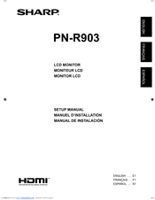 Sharp PN-R903 Setup Manual