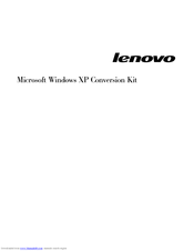 Lenovo Microsoft Windows XP Conversion Kit Manual
