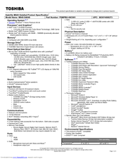 Toshiba PSMPMU-00G001 Brochure