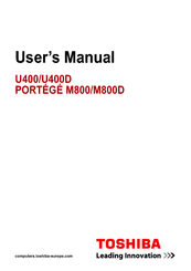 Toshiba PORTEGE M800D User Manual