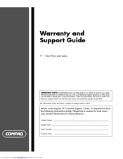 Compaq Presario SR1600 - Desktop PC Support Manual