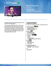Samsung UN22D5003BFXZA Brochure