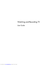 HP Watching and Recording TV User Manual