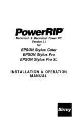 Epson PowerRIP Stylus Installation And Operation Manual