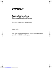 Compaq Presario X1100 - Notebook PC Troubleshooting Manual