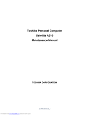 Toshiba Satellite A215 Series Manuals Manualslib
