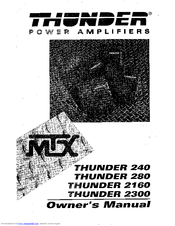 MTX Thunder 280 Owner's Manual