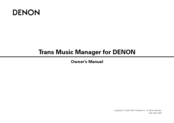 Denon Trans Music Manager Owner's Manual