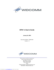 WIDCOMM BTW 1.4 User Manual