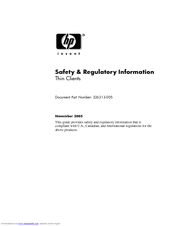 HP t5525 - Thin Client Safety And Regulatory Information Manual
