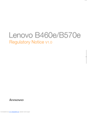 Lenovo B460e Regulatory Notice