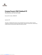 Compaq Presario CQ41-100 - Notebook PC Maintenance And Service Manual