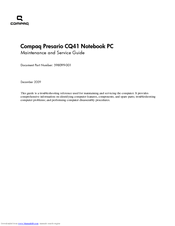 Compaq Presario CQ41-200 - Notebook PC Maintenance And Service Manual